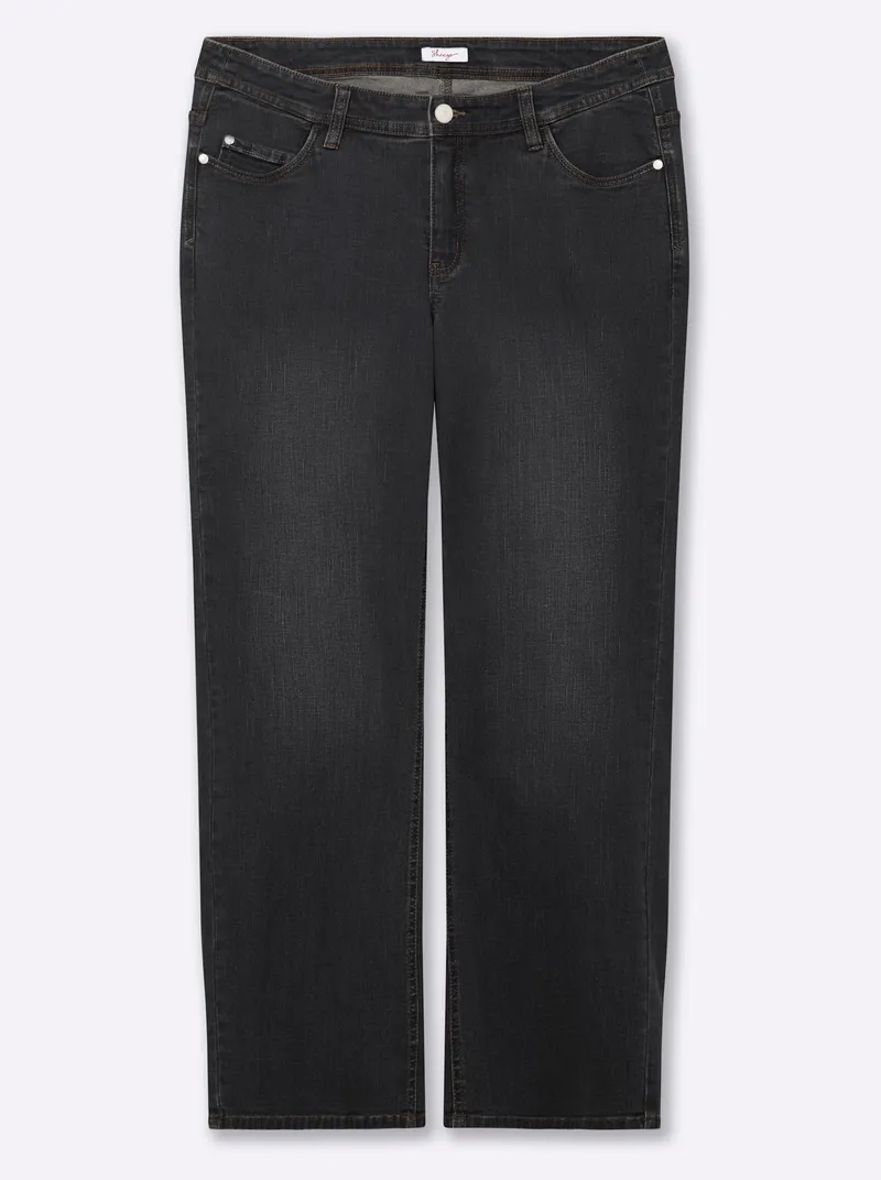 sheego 5-Pocket-Jeans black denim, Black denim, – Produktbild 1 von 2