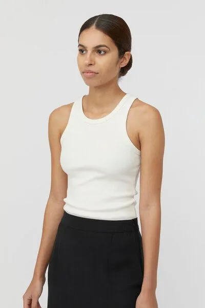 The Slow Label The Slow Label Geripptes Tank Top aus Bio- und recycelter Baumwolle / Wendbar, Ecru, – Produktbild 4 von 4