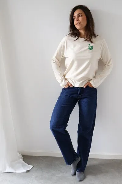 Kultgut Kultgut Softes Langarmshirt Biobaumwolle/MORE HUMANITY, Natur, – Produktbild 2 von 4