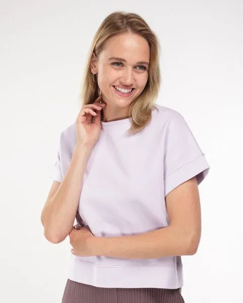 Alma & Lovis Alma & Lovis Kurzarmsweat aus Bio-Baumwolle | Cosy Shirt, Lilac (lila), – Produktbild 4 von 4