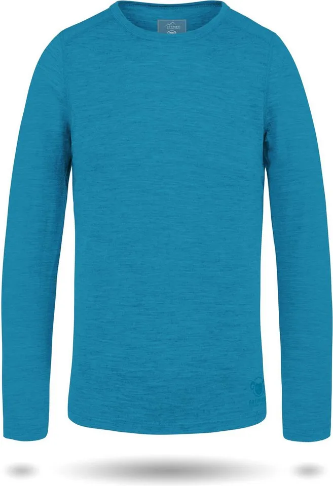 normani Funktionsshirt Kinder Merino Langarm Broome Thermounterwäsche aus 100% Bio-Merinowolle für Junge und Mädchen, Blau, – Produktbild 2 von 5