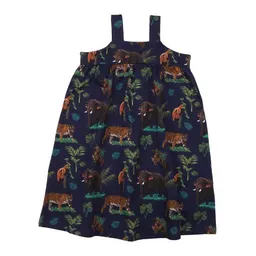 Walkiddy Walkiddy Kinder Trägerkleid GOTS zertifiziert – Bio-Baumwolle, Dunkelblau mit tropischem Muster, weich & bequem, kombinierbar – Produktbild 1 von 1