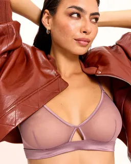 Understatement Understatement Damen vegan Bralette Aus Mesh Mit Ausschnitten Dreieckig, Mauvefarben – Produktbild 1 von 1