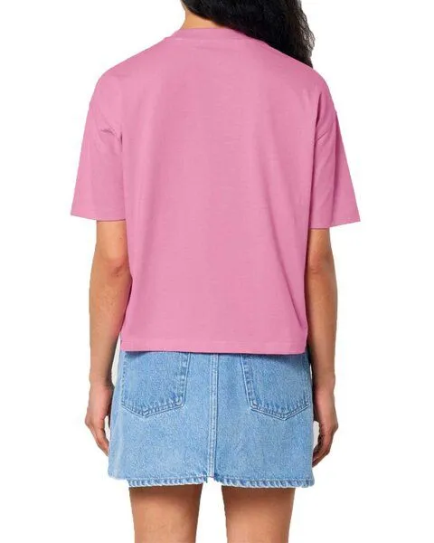 YTWOO YTWOO Damen Boxy T-Shirt aus Bio-Baumwolle, Pink, – Produktbild 4 von 4
