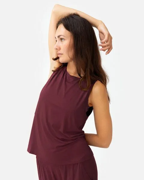 Lotuscrafts Lotuscrafts Naima Top, Dark cranberry, – Produktbild 1 von 4