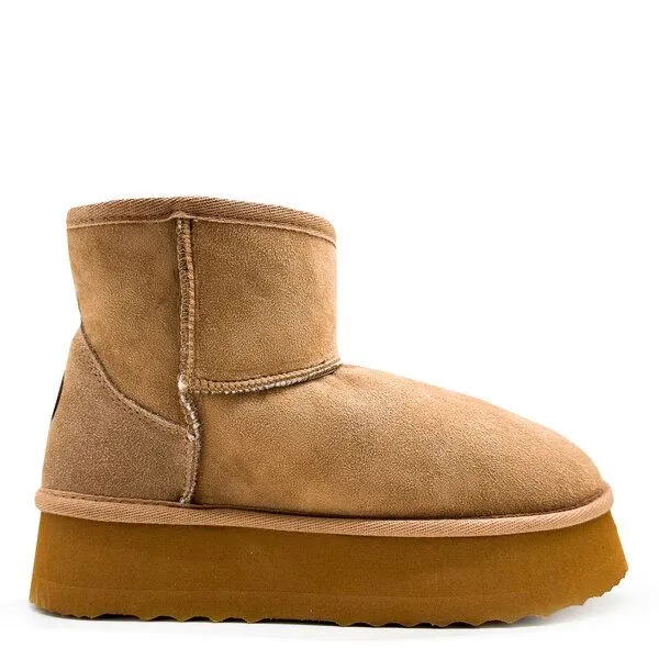 thies Stiefel aus Schaffell "thies 1856 ® Platform Sheep Boots", Chesnut, – Produktbild 1 von 4