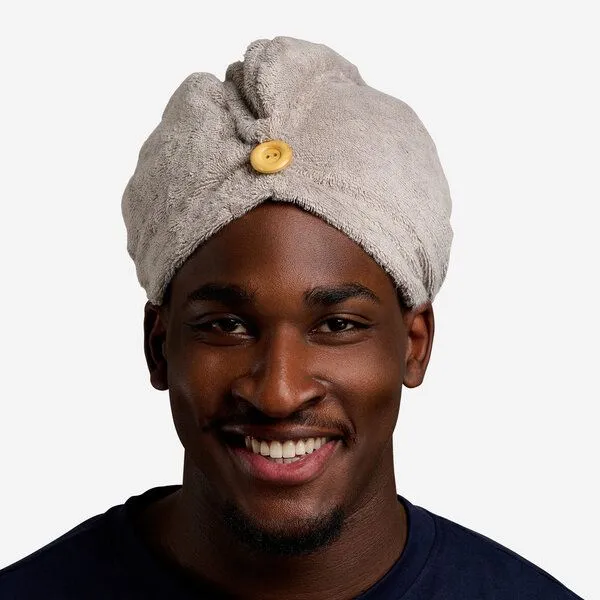 Qupro Qupro Spar-Set Turban-Handtuch & Scrunchies vegane Seide, Silver grey, – Produktbild 1 von 8