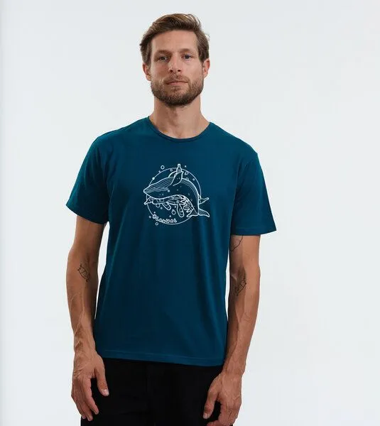 Gary Mash GARY MASH T-Shirt Blauwal aus Bio-Baumwolle, Petrol, – Produktbild 3 von 4