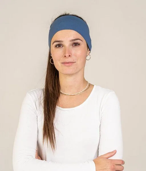 obumi obumi STIRNBAND BREIT AUS BIO JERSEY IN VIELEN FARBEN, Grey blue, – Produktbild 4 von 4