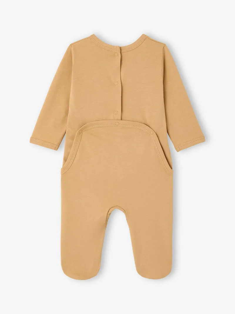 Vertbaudet Baby Strampler LÖWE mit Rückenöffnung, Beige, – Produktbild 2 von 4