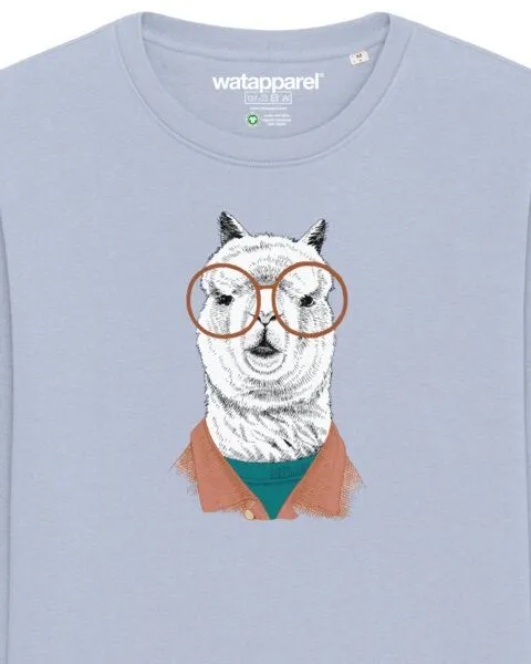 watapparel watapparel Sweatshirt Unisex Lama, Serene blue, – Produktbild 3 von 4