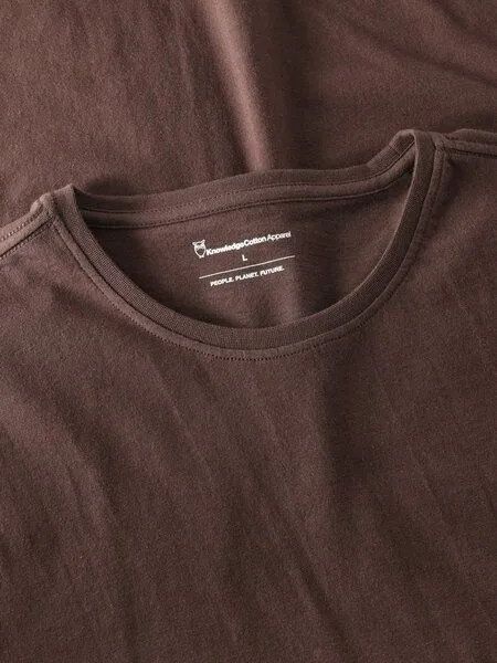 KnowledgeCotton Apparel KnowledgeCotton Apparel Basic T-Shirt, Shaved chocolate, – Produktbild 2 von 2