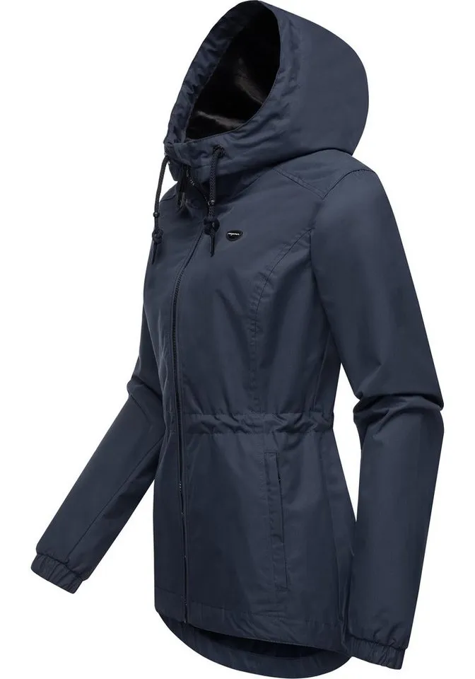 ragwear ragwear Outdoorjacke Danka Wasserdichte Übergangsjacke mit großer Kapuze, Blau, – Produktbild 3 von 5