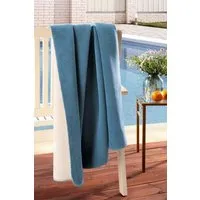 biederlack biederlack Wohn-und Kuscheldecke "Duo Cotton" tolle Farben, Blue heaven-ecru, – Produktbild 1 von 1