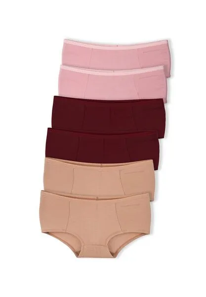 ORGANICATION ORGANICATION BLAIRE | Boyshorts Panty aus Bio-Baumwolle und TENCEL Modal im 6er-Pack, Mix-23, – Produktbild 1 von 4