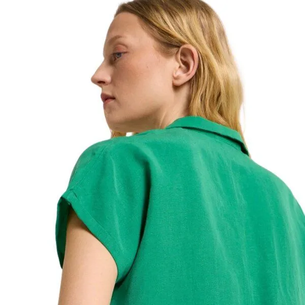 LANIUS LANIUS Kurzarmbluse aus Tencel und Leinen, Green (grün), – Produktbild 3 von 4