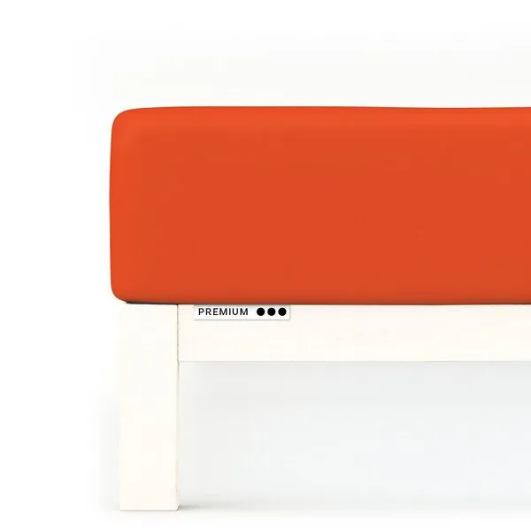 Schlafgut Schlafgut Spannbettlaken Premium - 95% Bio-Makobaumwolle, 5% Elasthan - Matratzenhöhe von 18-35cm, Red mid, – Produktbild 1 von 7
