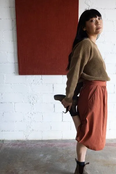 TIRALAHILACHA Tiralahilacha Galia midi skirt, Rot, – Produktbild 3 von 4