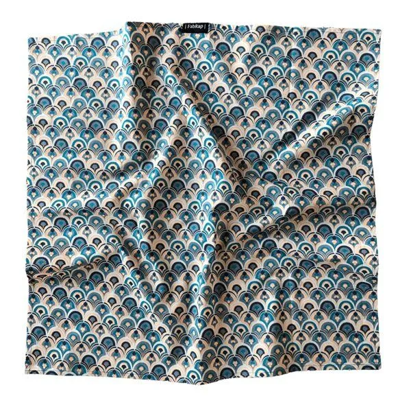 FabRap Gift Wrap FabRap Gift Wrap Wiederverwendbare Geschenkverpackung Furoshiki - Set mit drei Größen (einseitig), Art deco (blau und rosa), – Produktbild 3 von 4