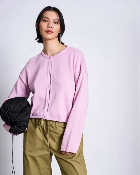 JAN N JUNE JAN N JUNE Strickjacke ASAS GOTS, Light orchid, – Produktbild 1 von 4