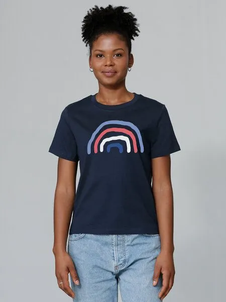 watapparel watapparel T-Shirt Frauen Regenbogen, French navy, – Produktbild 2 von 3