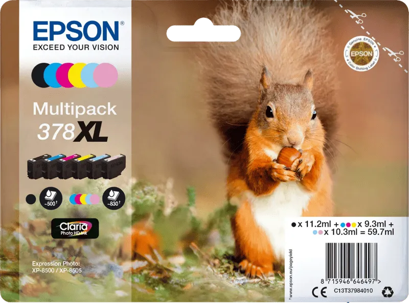 Epson Epson 6er Set Tintenpatronen 378XL schwarz, cyan, magenta, gelb, light-cyan, light-magenta – Produktbild 2 von 2
