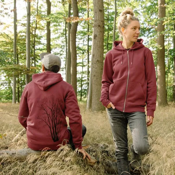 Cmig Cmig Erle mit Elster Kapuzenjacke unisex, Burgundy (rot), – Produktbild 2 von 3