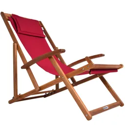 Casaria® Gartenliege Rot Akazienholz 94x60x94cm – Produktbild 1 von 1