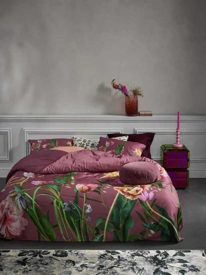 Essenza Bettwäsche Eloise, Satin, 2 teilig, mit floralem Muster, Rosa, – Produktbild 2 von 5