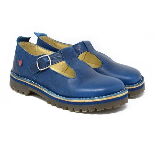 Grünbein Shoes Grünbein Shoes Grünbein Spangen-Ballerinas Paula Naturform blau – Produktbild 1 von 3