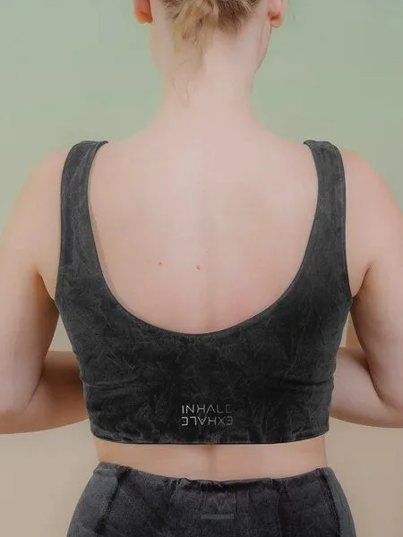 nice to meet me nice to meet me Reversible Crop Tank aus weicher Biobaumwolle, Stone wash black, – Produktbild 6 von 6