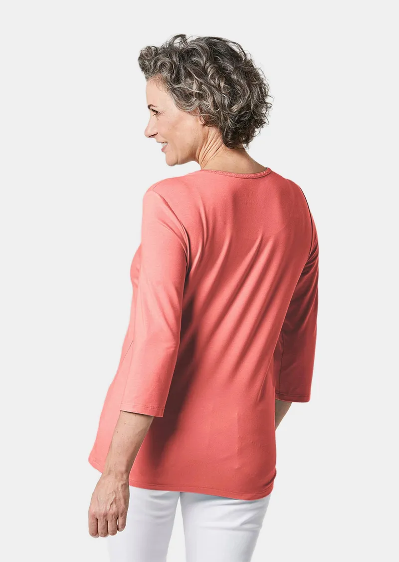 Goldner Trageangenehmes Viskoseshirt mit Elasthan - koralle von Goldner Fashion, Rot, – Produktbild 2 von 3