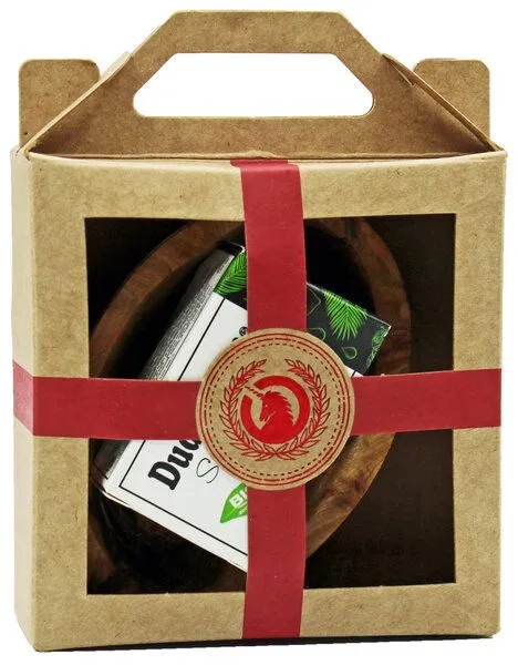 Spa Vivent Spa Vivent Mini Geschenkset mit Dudu Osun Seife und Olivenholzschale, Rot, – Produktbild 2 von 3