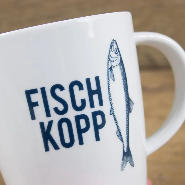 Bow & Hummingbird Bow & Hummingbird Großer Porzellanbecher Fischkopp – Produktbild 2 von 4