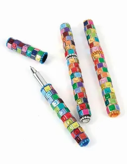 El Puente El Puente Kugelschreiber mit Kappe, 3er-Set | Fair Trade & Handmade aus Indien – Produktbild 1 von 1