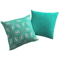 Nature by Adam Nature by Adam Kissenhülle aus 100% Bio-Baumwolle - Made in Germany - Retro Floret, Petrol, – Produktbild 1 von 1