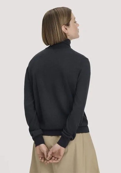 hessnatur hessnatur Rollkragenpullover Relaxed aus reiner Bio-Merinowolle, Marine, – Produktbild 2 von 4