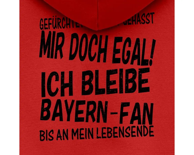Spreadshirt Hoodie Mir Doch Egal Bayern Fan Design Schwarz Kinder Premium Hoodie (1-tlg) Regular Fit, Rot, – Produktbild 2 von 5