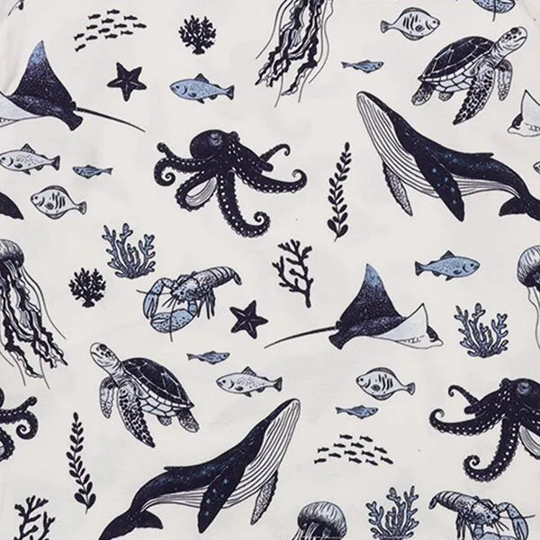 Walkiddy Walkiddy Leggings Weiß Wal-Print Allover Bio-Baumwolle GOTS elastisch – Produktbild 2 von 3