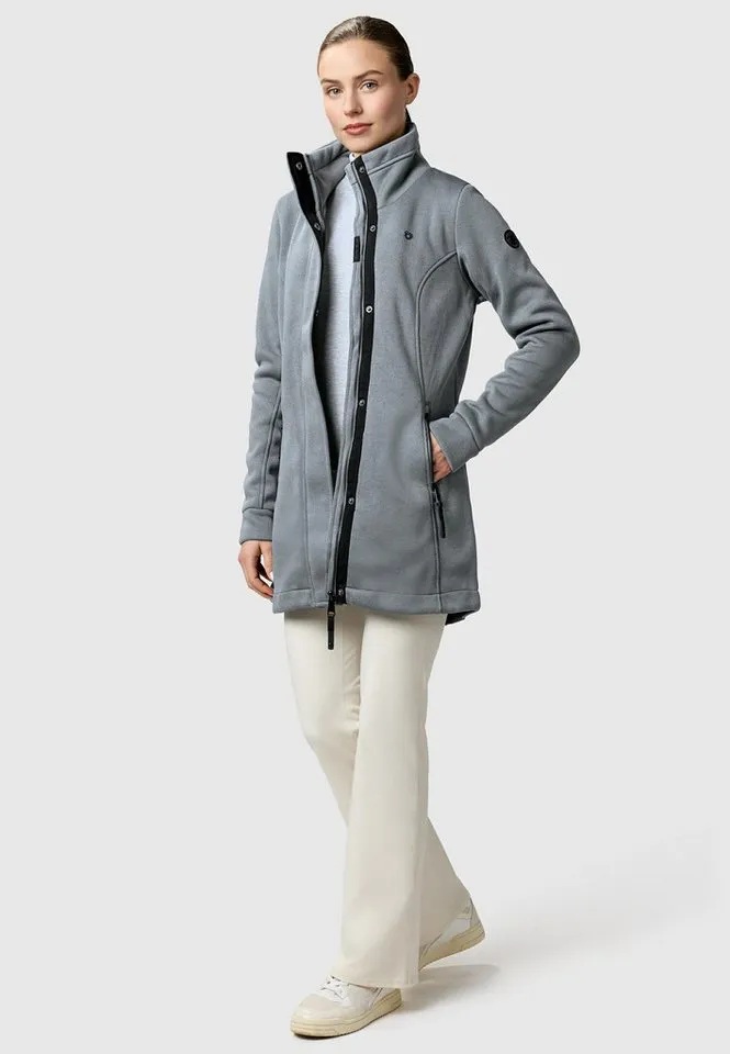 ragwear ragwear Sweatjacke Letrice Bonded Elegante Zip-Jacke mit hohem Kragen in Feinstrickoptik, Grau, – Produktbild 5 von 5