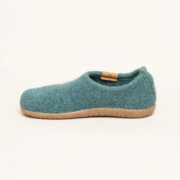 Gottstein Gottstein Filz-Hausschuh Alpine Midcut - Damen & Herren Pantoffel aus 100% Schurwolle mit Komfort-Einlagesohle, Dunkel-grün, – Produktbild 3 von 4