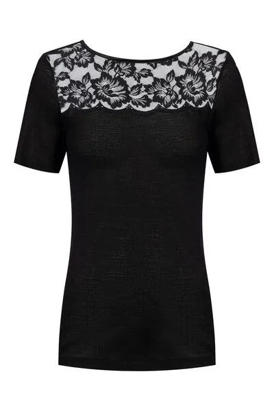 mey Mey Damen T-Shirt Serie "Wool Love" Merinowolle, Schwarz, – Produktbild 3 von 3
