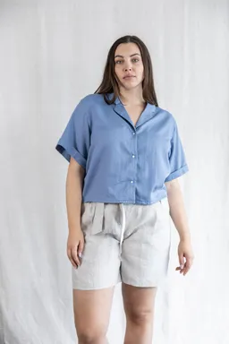 Jyoti - Fair Works Jyoti - Fair Works Damen vegan Bluse Avaani Blau – Produktbild 1 von 1