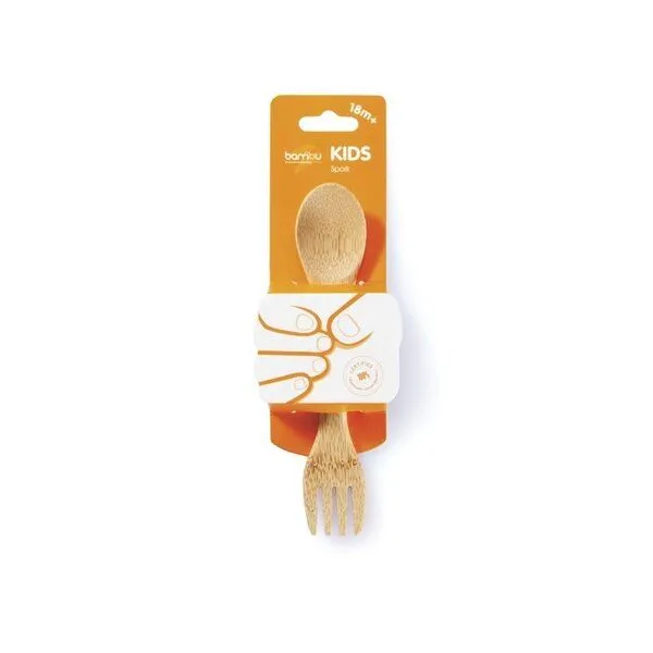 Bambu Bambu Bambus Kinder Löffel und Gabel in einem – Produktbild 2 von 2