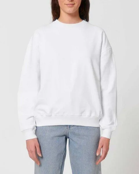 YTWOO YTWOO Oversized Sweatshirt aus reiner Bio-Baumwolle, Dry Handfeel, Weiß, – Produktbild 3 von 4