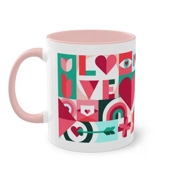 PepMelon PepMelon Beere Liebe Tee & Kaffee Becher, 11oz, 330 ml, Rosa, – Produktbild 1 von 3