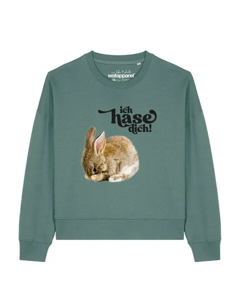 watapparel watapparel Sweatshirt Frauen Ich hase dich!, Green bay, – Produktbild 1 von 2