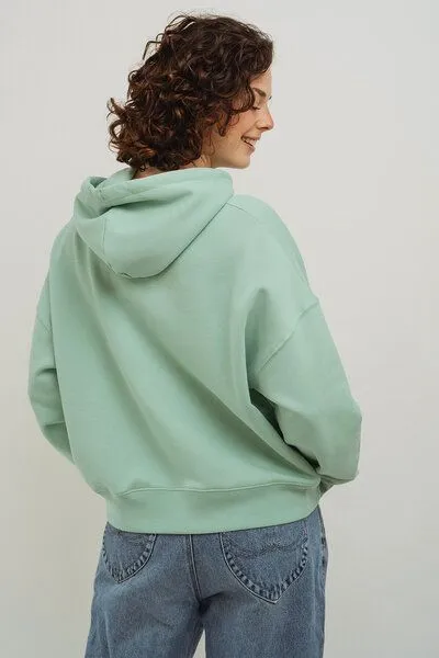 Kultgut Kultgut Biofair- Goodness Hoodie 100% Biobaumwolle / Clara, Hellgrün, – Produktbild 1 von 3