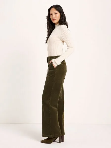 LANIUS LANIUS Kord Marlenehose (GOTS) aus Bio-Baumwolle, Turtle, – Produktbild 1 von 4