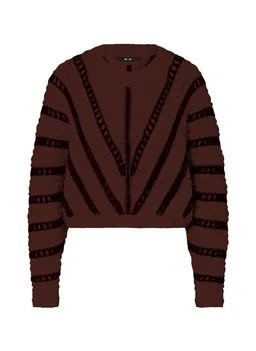 Lovjoi LOVJOI Damen vegan Pullover Elondra Kastanienrot Schwarz – Produktbild 1 von 1